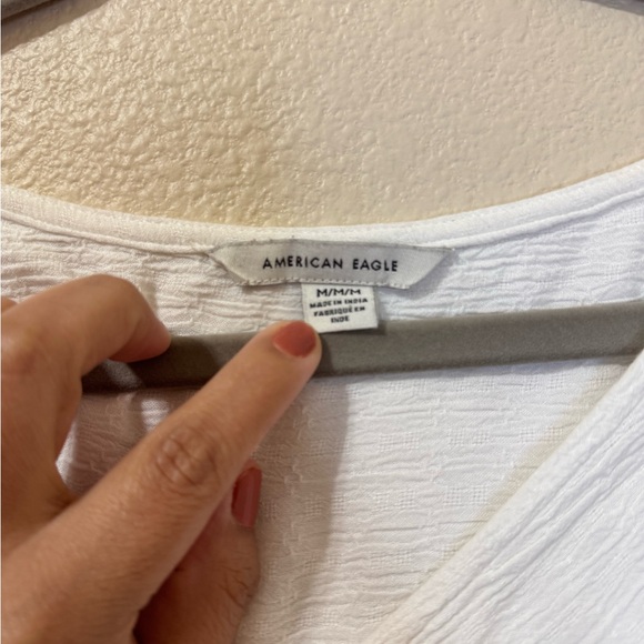 American Eagle Outfitters White Wrap Blouse size M - Picture 4 of 12
